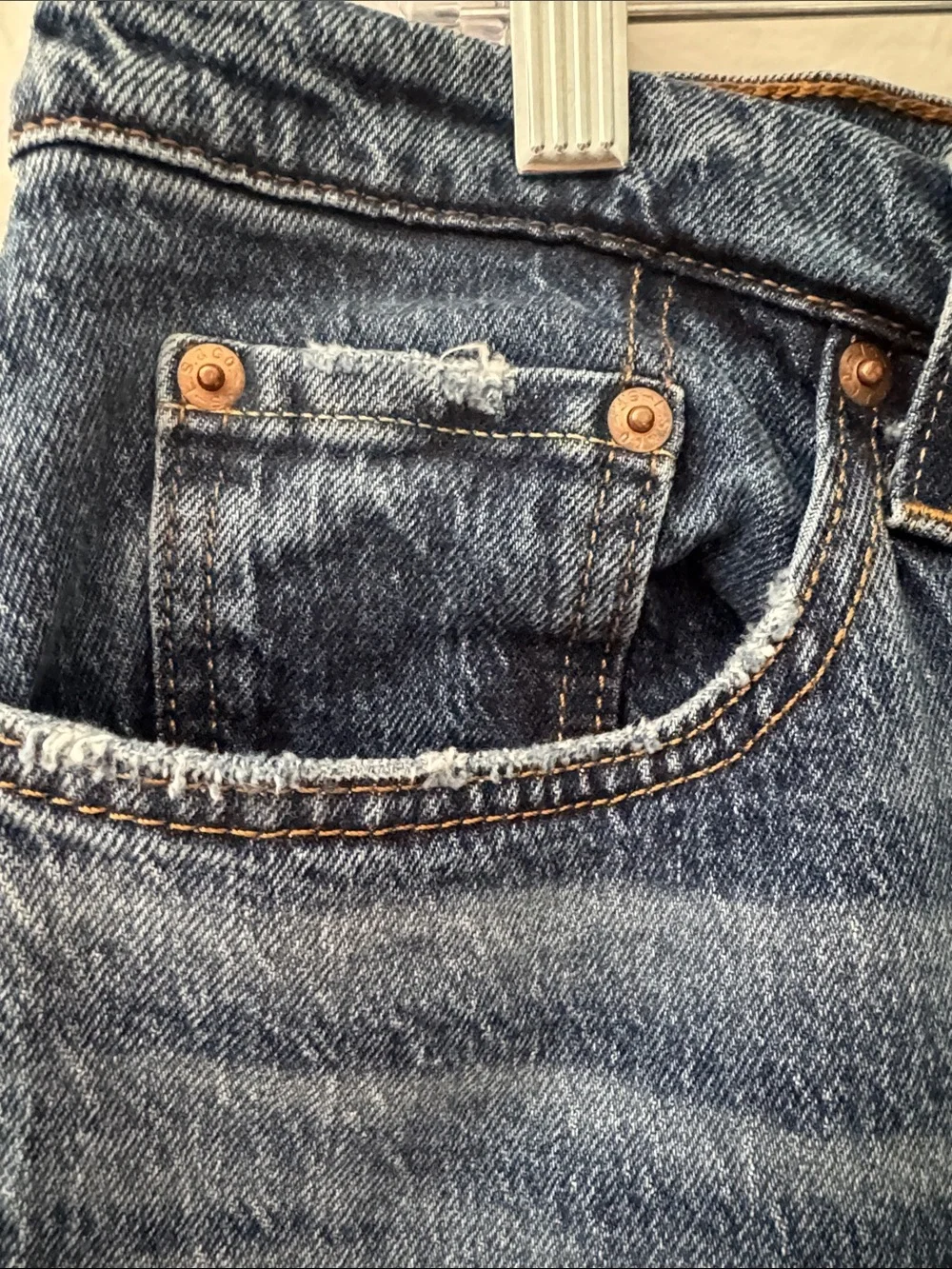 Levi's Blue 501 Button Fly Classic Denim Jeans